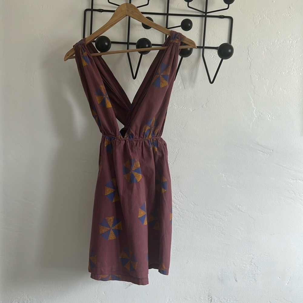 The Animals Observatory size 8 purple dress with geometric patterns.